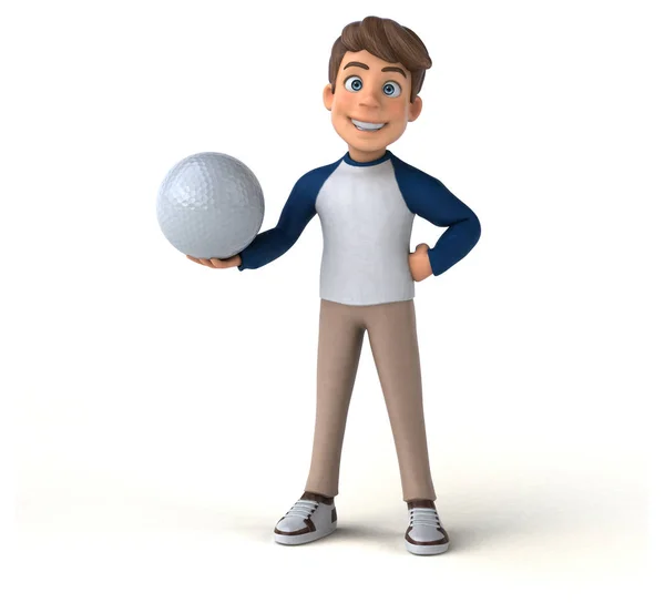 Personagem Desenho Animado Com Bola — Fotografia de Stock