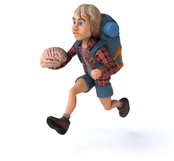 Zeichentrickfigur Mit Gehirn — Stockfoto