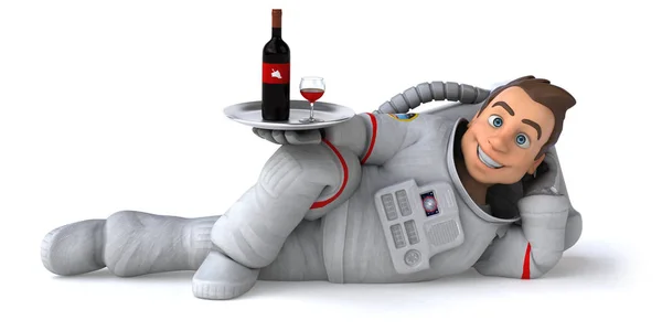 Cartoon Figur Mit Wein — Stockfoto