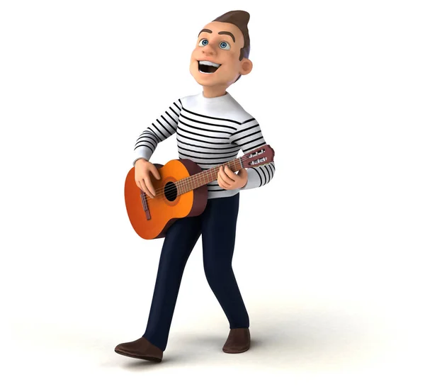 Fun Cartoon Character Guitar — Stock Photo, Image