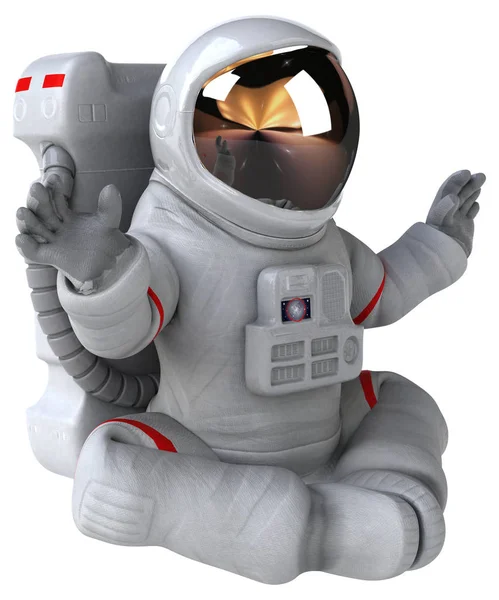 楽しい宇宙飛行士 3Dイラスト — ストック写真