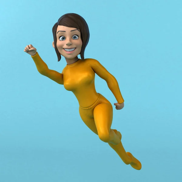 Diversão Desenho Animado Menina Amarela — Fotografia de Stock