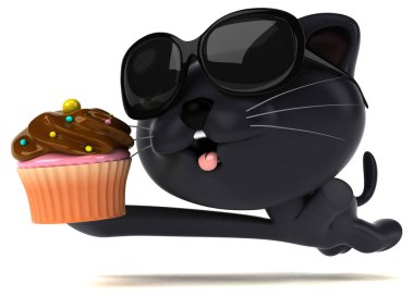 Cupcake - 3d çizim ile eğlenceli çizgi film karakteri