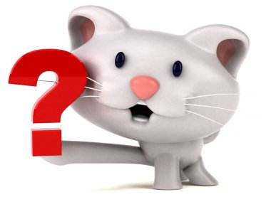 Eğlenceli çizgi film karakteri ile soru - 3d çizim