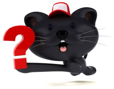 Eğlenceli çizgi film karakteri ile soru - 3d çizim