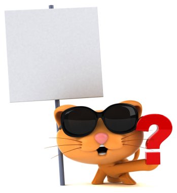 Eğlenceli çizgi film karakteri ile soru - 3d çizim