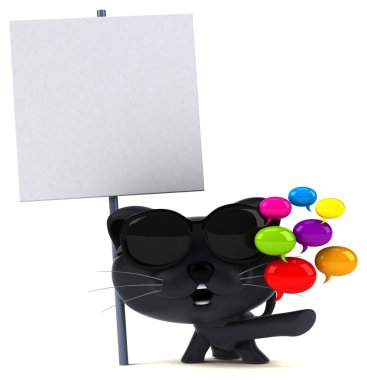 Eğlenceli çizgi film karakteri ile - 3d illüstrasyon kabarcıklar