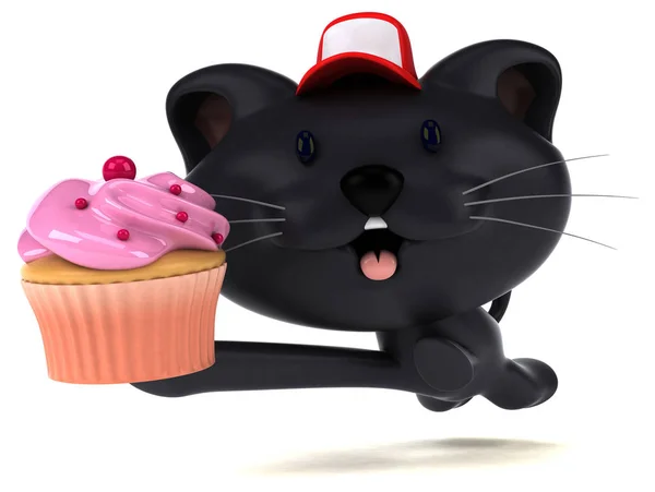 Διασκέδαση Κινούμενα Σχέδια Χαρακτήρα Cupcake Απεικόνιση — Φωτογραφία Αρχείου
