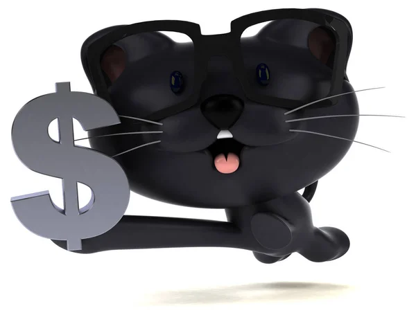 Spaß Cartoon Figur Mit Dollar Illustration — Stockfoto