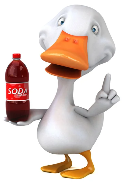 Amusant Personnage Dessin Animé Avec Soda Illustration — Photo