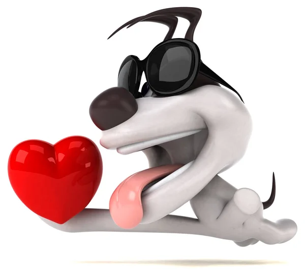 Divertido Personaje Dibujos Animados Con Corazón Ilustración — Foto de Stock