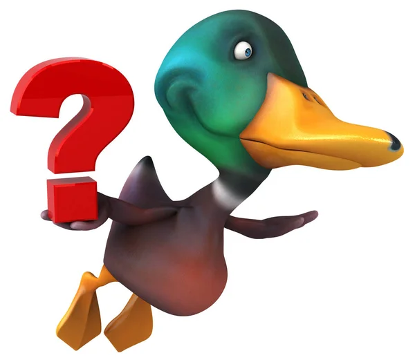 Fun Cartoon Character Question Illustration — Stock Photo, Image