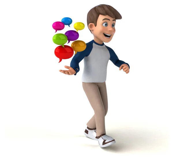 Cartoon Character Fun Teenager Bubbles — Stock Photo, Image