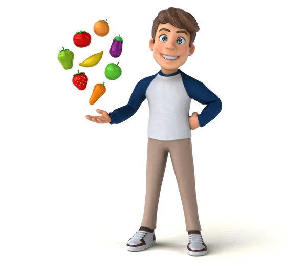 Cartoon Character Fun Teenager Fruits — Stock Photo, Image