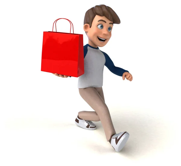 Cartoon Character Fun Teenager Bag — Stock Photo, Image