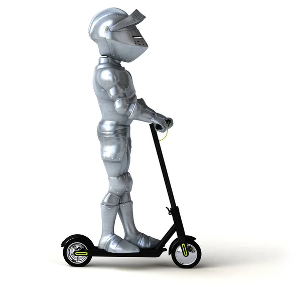 Personagem Desenho Animado Divertido Scooter — Fotografia de Stock