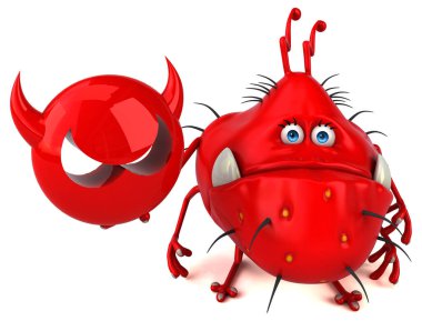 Eğlence mikrobu ve virüs - 3D İllüstrasyon