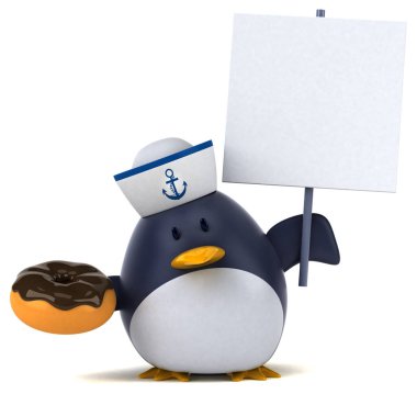 Çörek - 3d çizim ile eğlenceli penguen