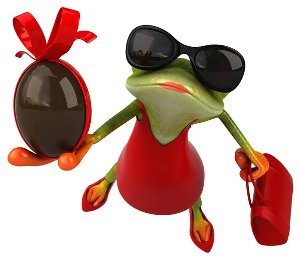 玩具蛋的青蛙 3D图解 — 图库照片