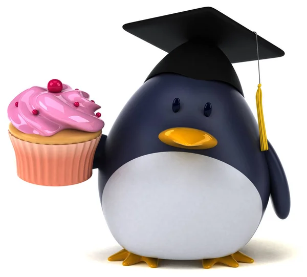 Fun Penguin Cake Illustration — Stock Photo, Image