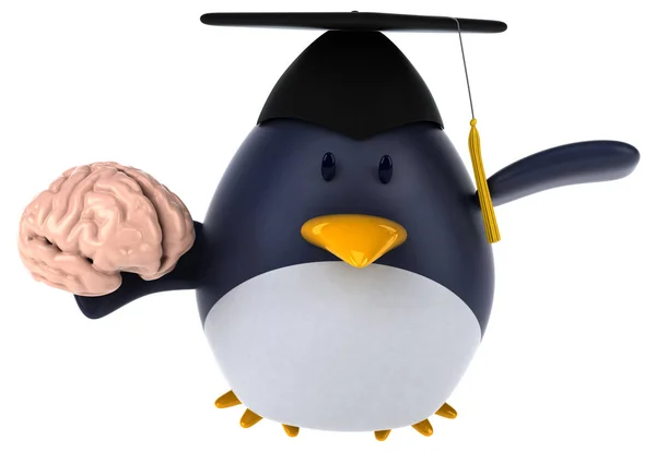 Fun Penguin Brain Illustration — Stock Photo, Image