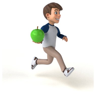 Elmalı 3D çizgi film karakteri