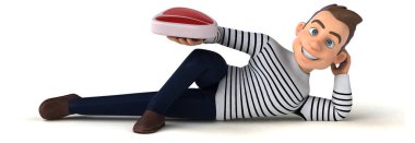 Etli eğlenceli üç boyutlu çizgi film karakteri