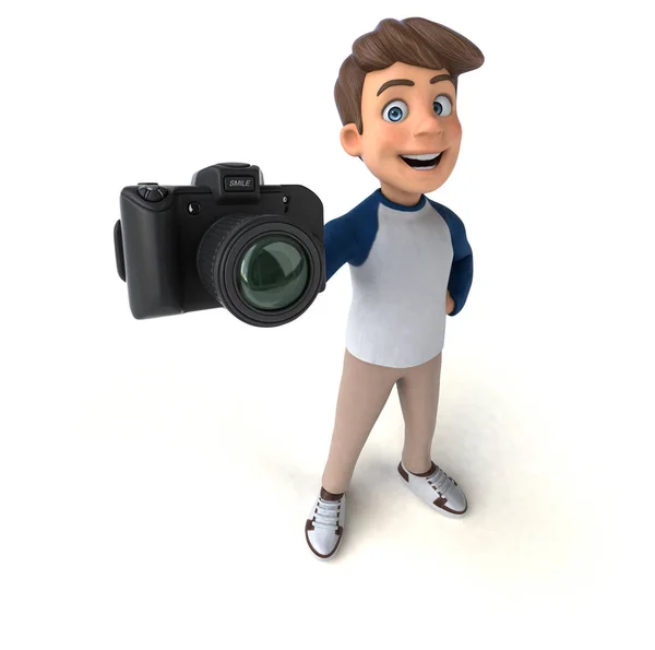 带摄像头的3D卡通人物 — 图库照片
