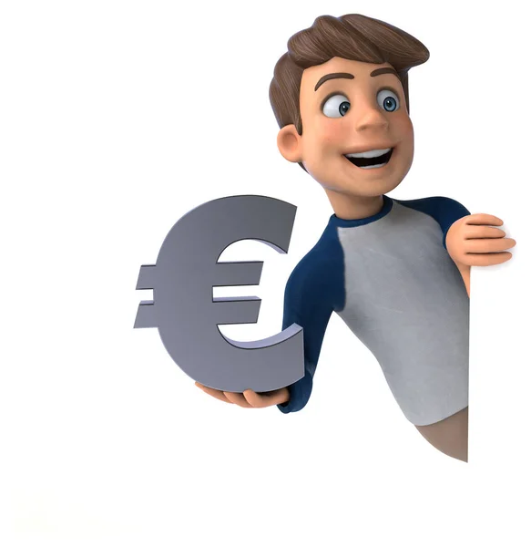Zeichentrickfigur Spaß Teenager Mit Euro — Stockfoto