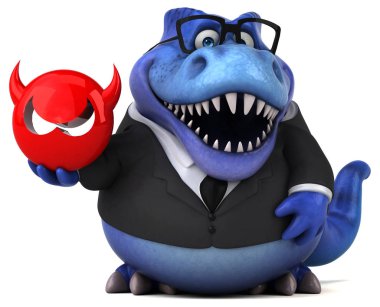 Eğlenceli Trex ile virüs - 3d çizim