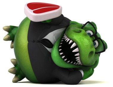 Etli eğlenceli üç boyutlu çizgi film karakteri