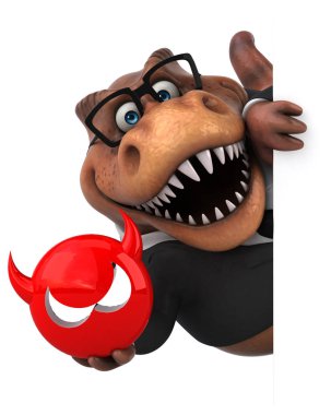 Eğlenceli Trex ile virüs - 3d çizim