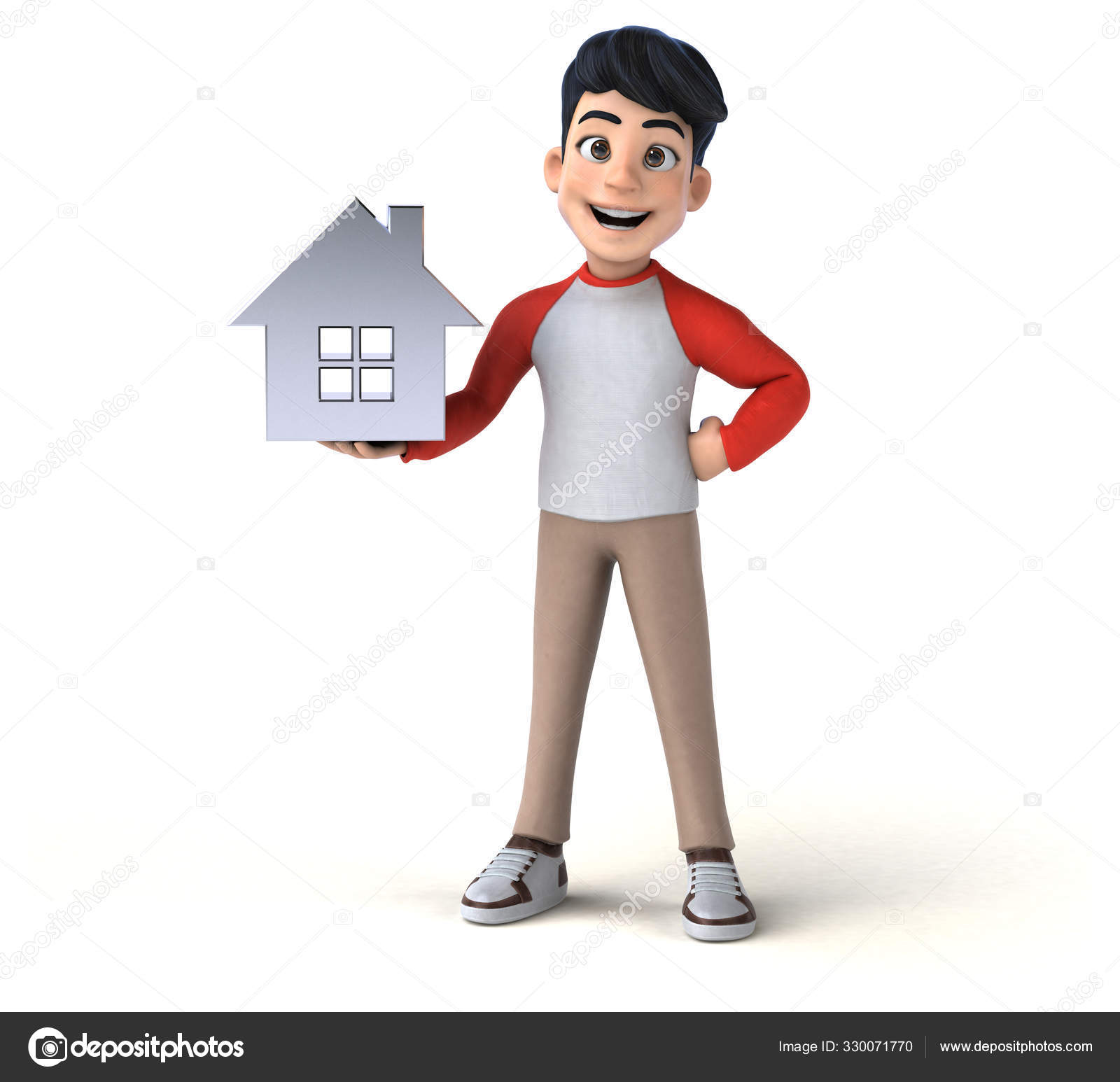 Gøy Tegneseriefigur Med Hus – stockfoto © julos #330071770, image size:1600x1546