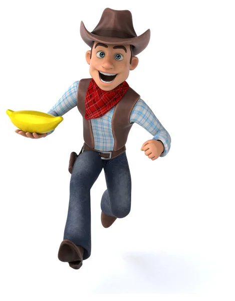 Personaje Dibujos Animados Con Plátano — Foto de Stock