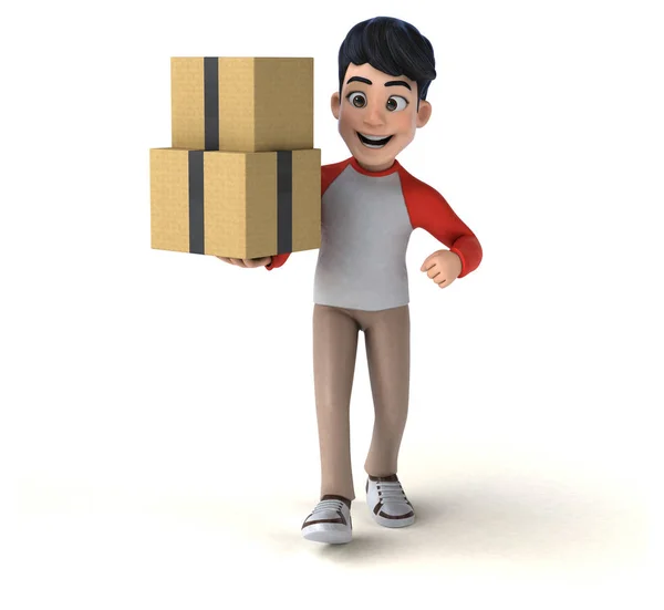 Fun Asian Teenager Manga Style Boxes — Stock Photo, Image