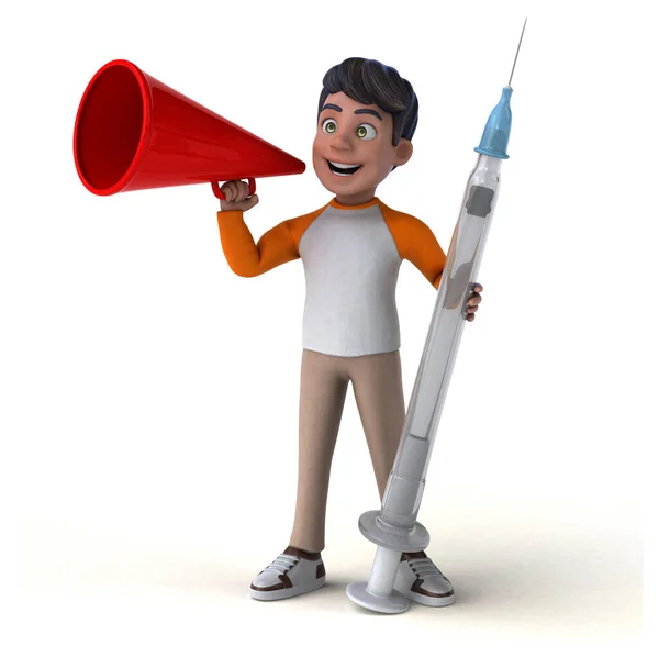 Fun Cartoon Character Syringe — Stock Photo, Image