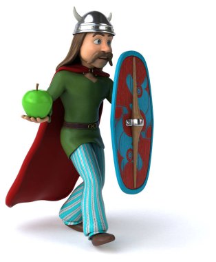 Apple ile eğlenceli çizgi film karakteri