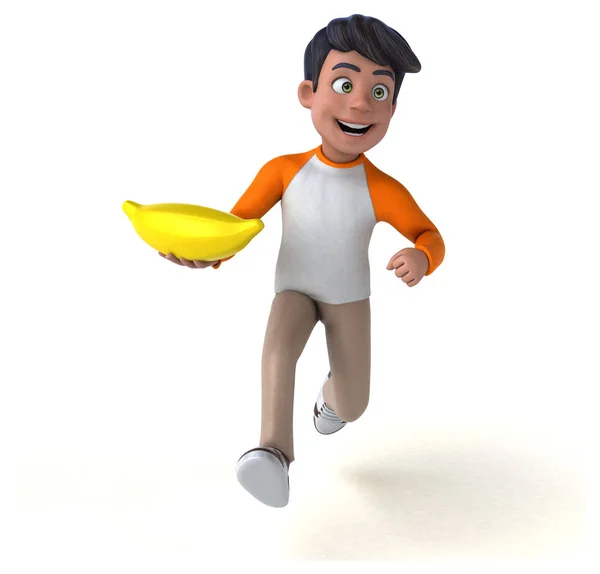 Мультяшний Персонаж Бананом Ілюстрація — стокове фото