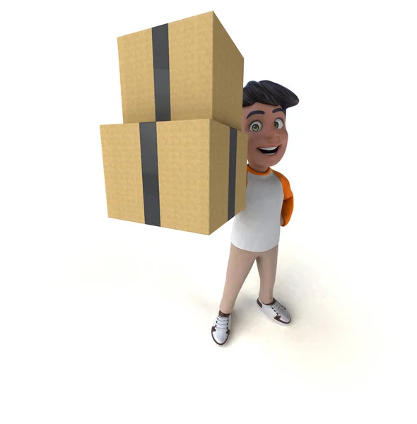 Cartoon Character Boxes Illustration — Stock Photo, Image