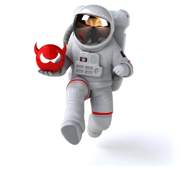 Astronauta Divertente Con Virus — Foto Stock