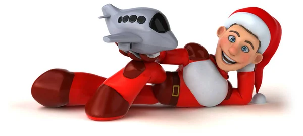 Весело Супер Санта Клаус Літак Ілюстрація — стокове фото