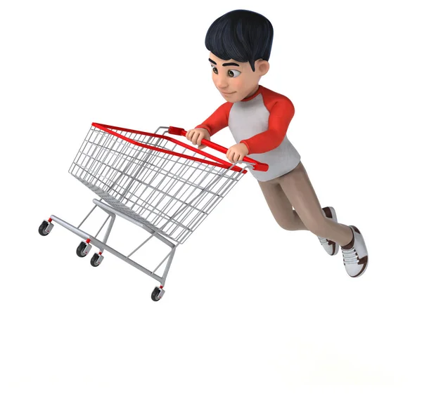 Fun Asian Teenager Manga Style Shopping — Stock Photo, Image