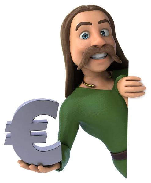 Spaß Cartoon Figur Mit Euro — Stockfoto