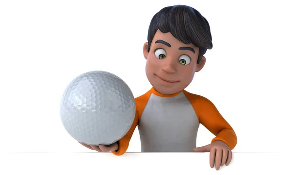 Divertido Personagem Desenho Animado Com Bola — Fotografia de Stock