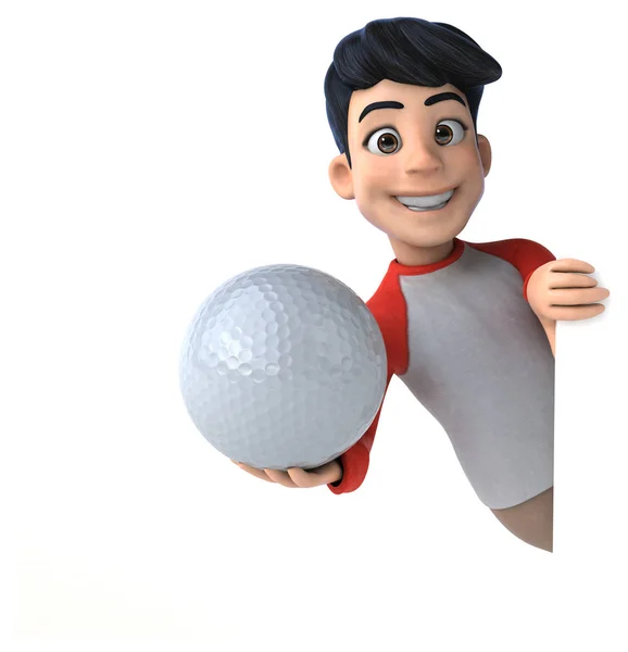 Spaß Cartoon Figur Mit Ball — Stockfoto