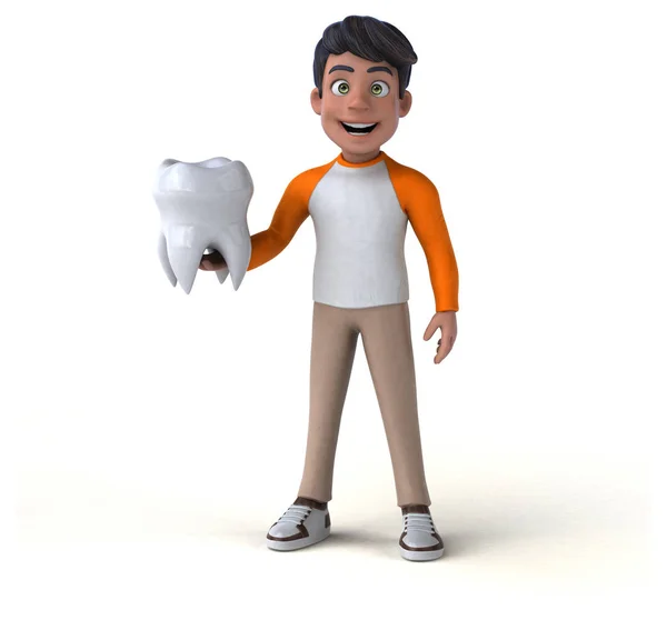 Personaggio Dei Cartoni Animati Con Dente Illustrazione — Foto Stock