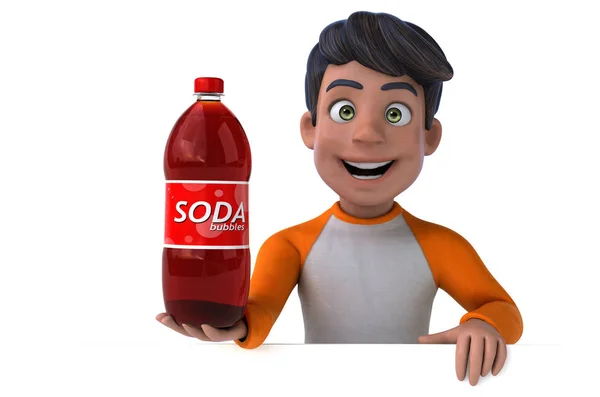 Spaß Cartoon Figur Mit Soda — Stockfoto