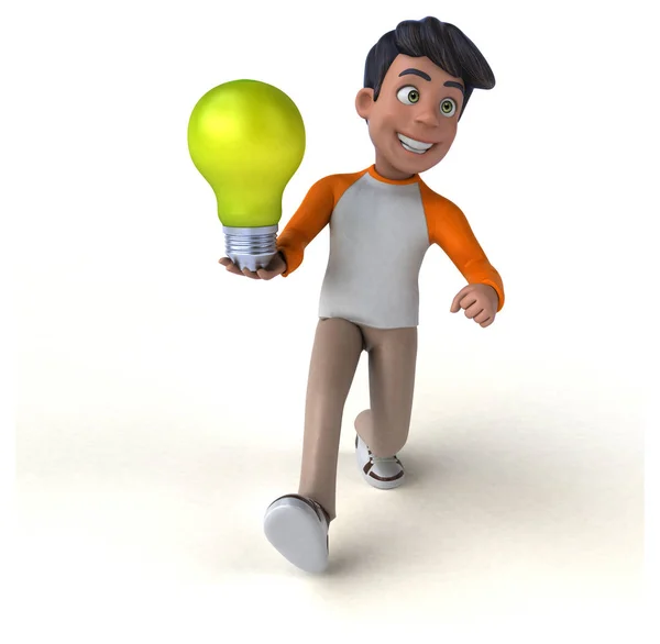 Divertido Personaje Dibujos Animados Con Lámpara —  Fotos de Stock
