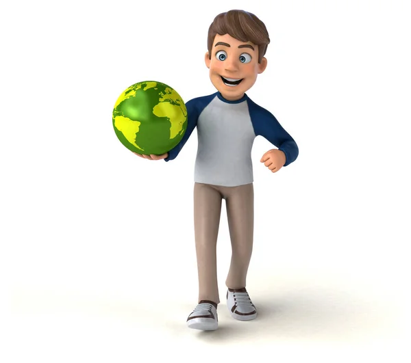 Fun Cartoon Character Planet — Stock Photo, Image