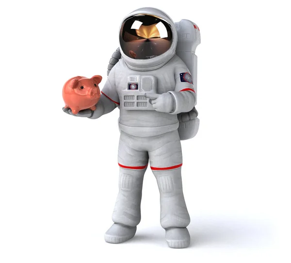 Szórakoztató Űrhajós Malacpersellyel — Stock Fotó
